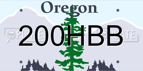 200HBB Oregon License Plate
