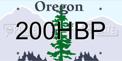 200HBP Oregon License Plate