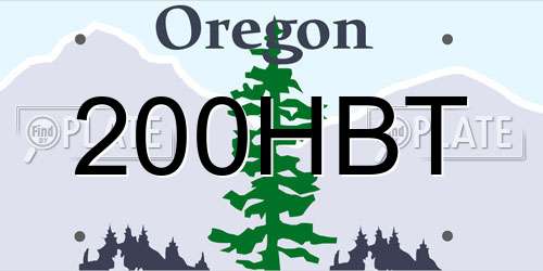 200HBT Oregon License Plate