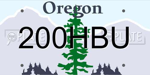 200HBU Oregon License Plate
