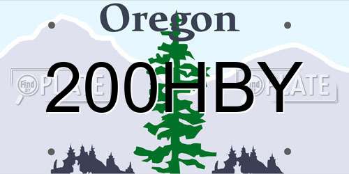 200HBY Oregon License Plate