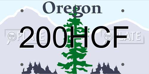 200HCF Oregon License Plate