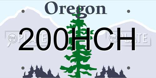 200HCH Oregon License Plate