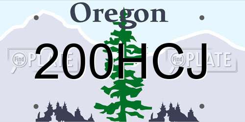 200HCJ Oregon License Plate