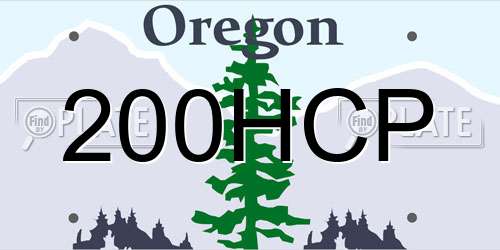 200HCP Oregon License Plate