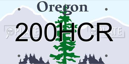200HCR Oregon License Plate
