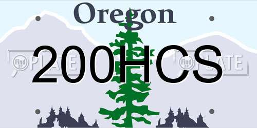 200HCS Oregon License Plate