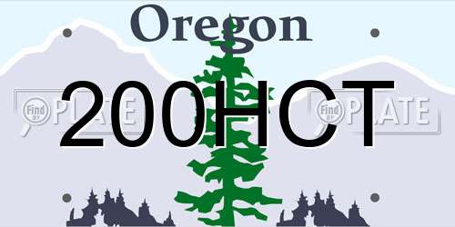 200HCT Oregon License Plate