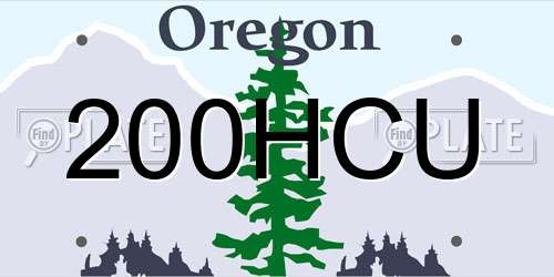200HCU Oregon License Plate