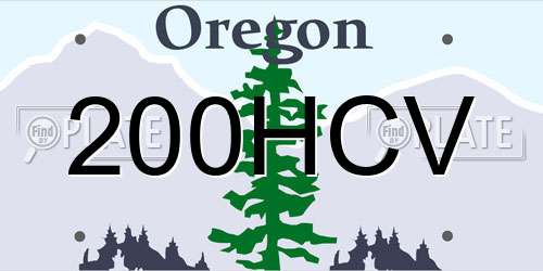 200HCV Oregon License Plate