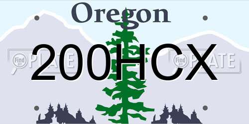 200HCX Oregon License Plate