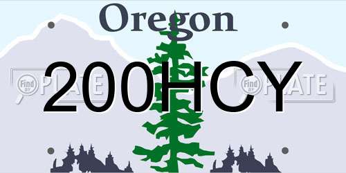 200HCY Oregon License Plate
