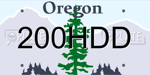 200HDD Oregon License Plate