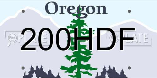 200HDF Oregon License Plate
