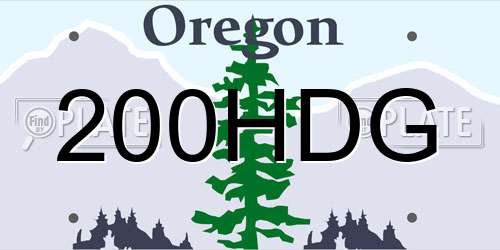 200HDG Oregon License Plate