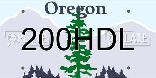 200HDL Oregon License Plate