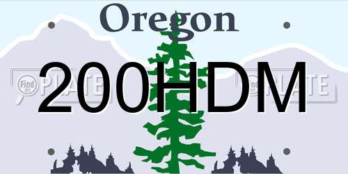 200HDM Oregon License Plate