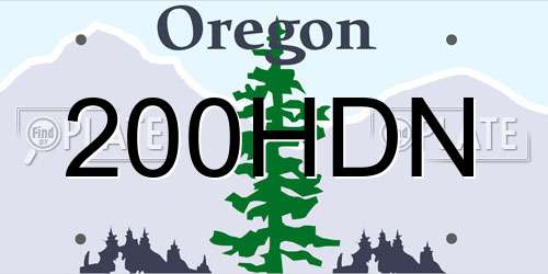 200HDN Oregon License Plate
