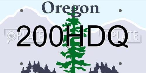 200HDQ Oregon License Plate