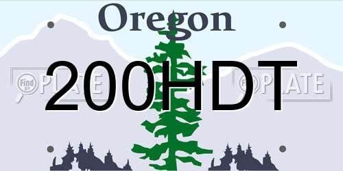 200HDT Oregon License Plate