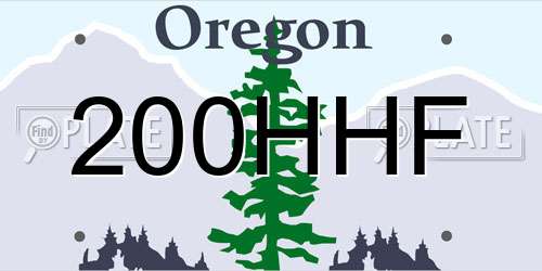 200HHF Oregon License Plate