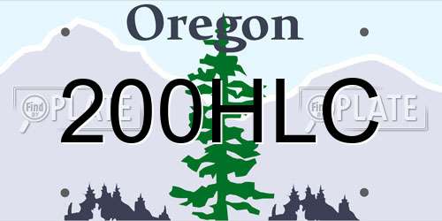200HLC Oregon License Plate