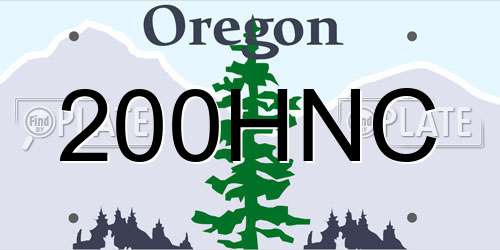 200HNC Oregon License Plate