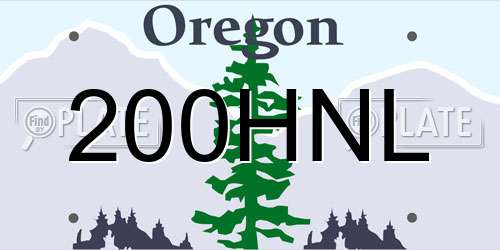 200HNL Oregon License Plate