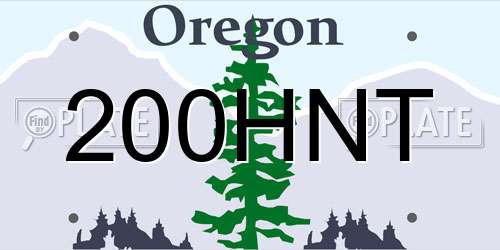 200HNT Oregon License Plate