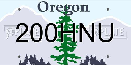 200HNU Oregon License Plate