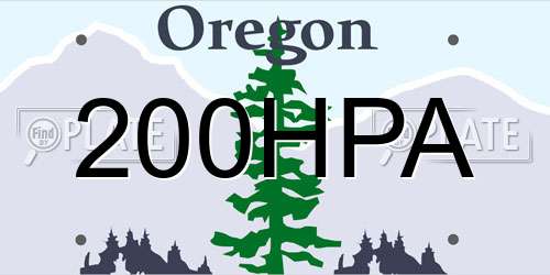 200HPA Oregon License Plate
