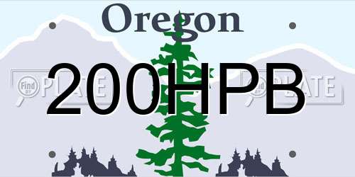 200HPB Oregon License Plate