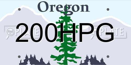 200HPG Oregon License Plate
