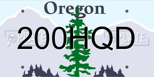 200HQD Oregon License Plate