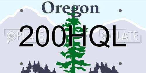 200HQL Oregon License Plate