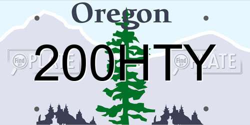 200HTY Oregon License Plate