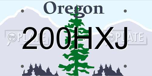 200HXJ Oregon License Plate