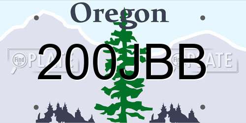 200JBB Oregon License Plate