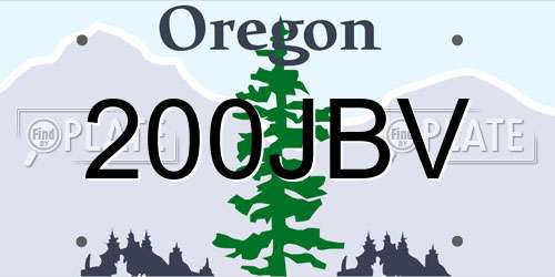 200JBV Oregon License Plate