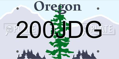200JDG Oregon License Plate
