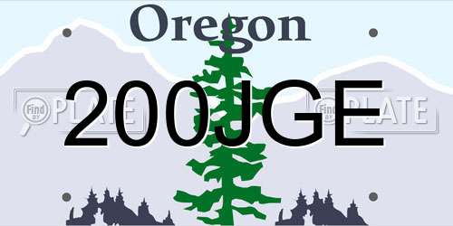 200JGE Oregon License Plate
