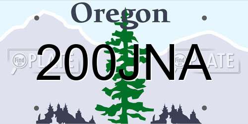 200JNA Oregon License Plate