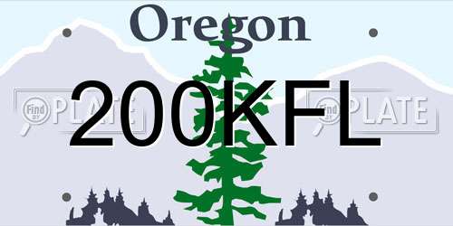 200KFL Oregon License Plate