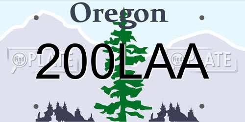 200LAA Oregon License Plate