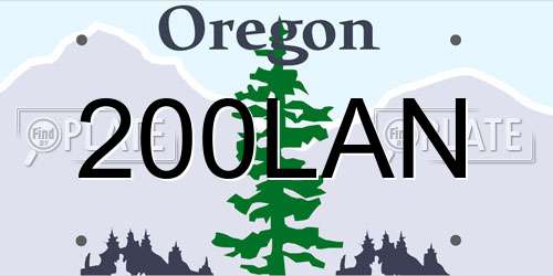 200LAN Oregon License Plate
