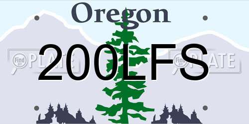 200LFS Oregon License Plate