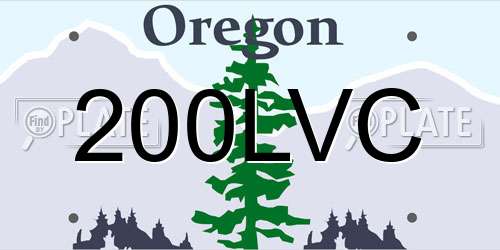 200LVC Oregon License Plate