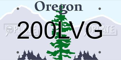 200LVG Oregon License Plate