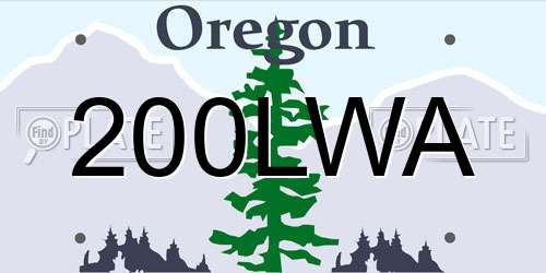 200LWA Oregon License Plate