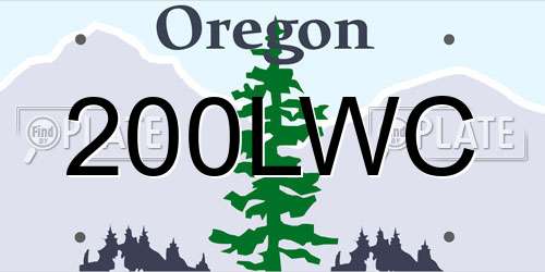 200LWC Oregon License Plate